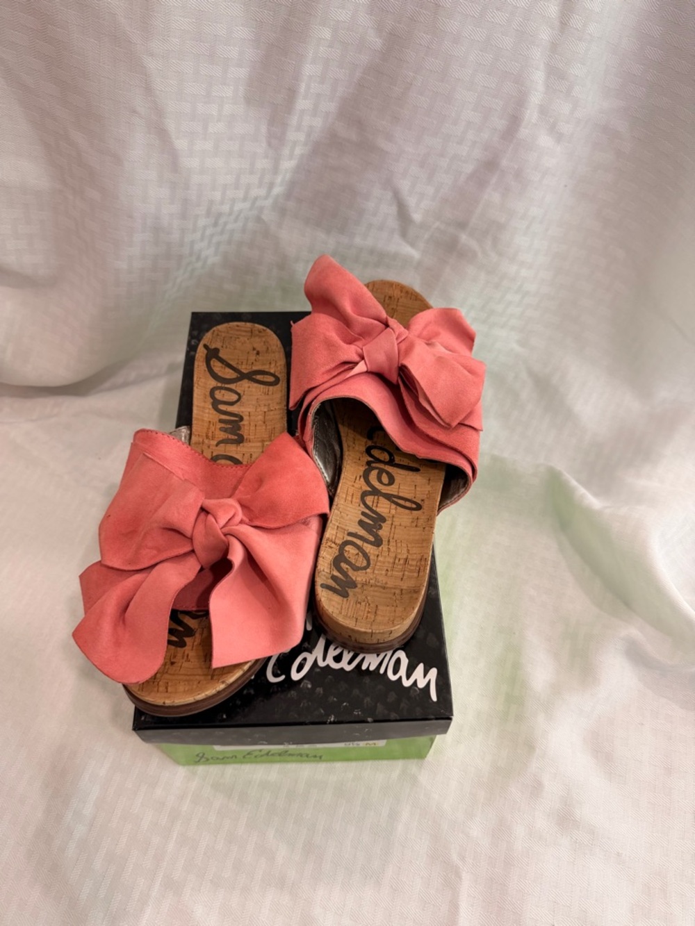 Sam Edelman Pink Bow Slide Sandals